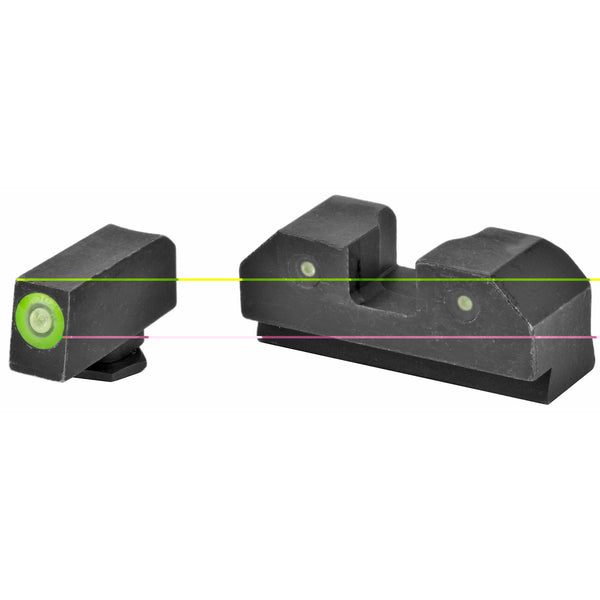 X Small R3D Sight For Glock Lime Green Frame Green